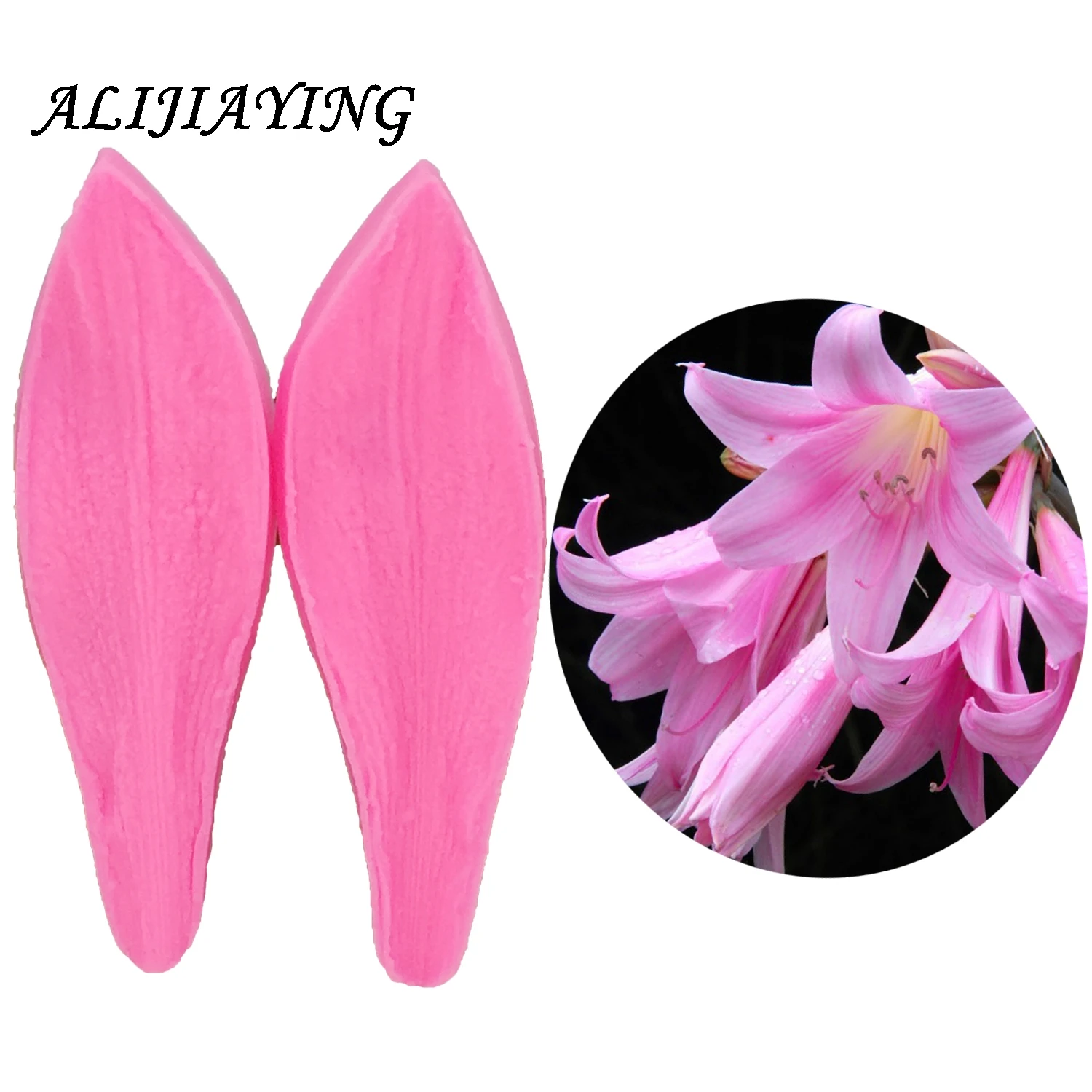 

2Pcs/set 3D Lily petal shape Sugarcraft Silicone Fondant Molds flower leaf Clamping Cake Decorating Tools D1065