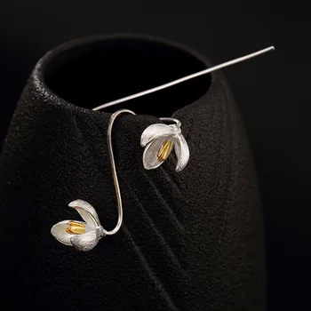 

Silk, Silk Flower, Korean Version, Lady Temperament, All Kinds Of High-end Silver Ear Pendant Earrings Wholesale.