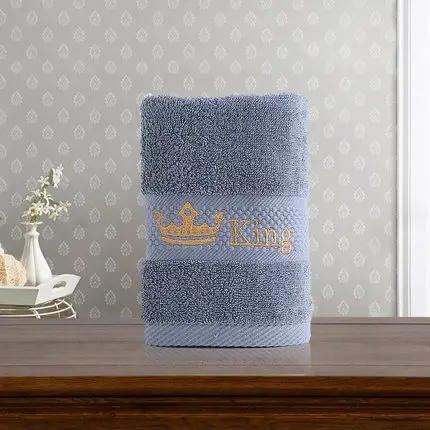 Роскошное полотенце для отеля, хлопок, впитывающее, одноцветное, мягкое, удобное, высший сорт, для мужчин и женщин, для семьи, для ванной, полотенце для рук - Цвет: Grey blue 1