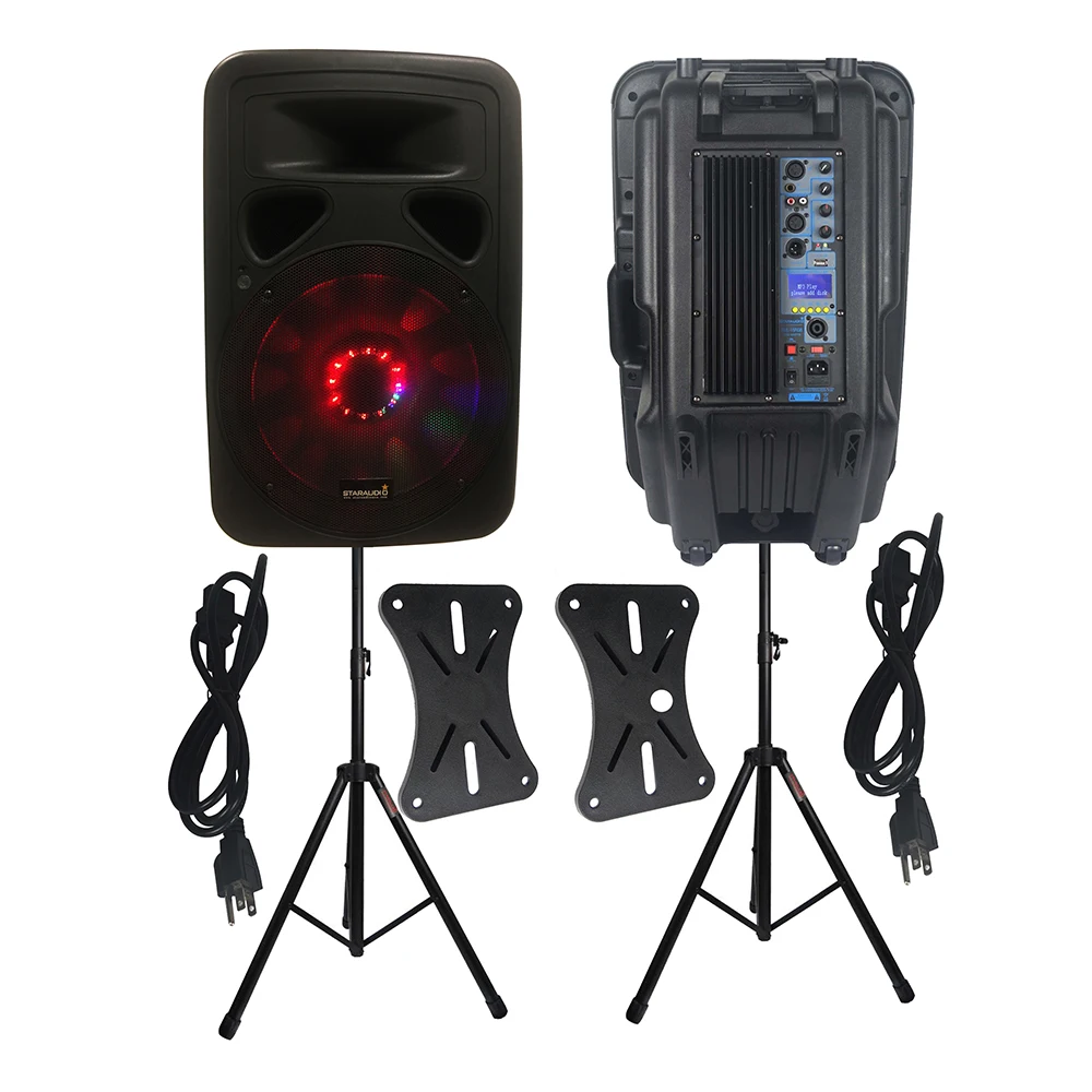 

STARAUDIO Dual 3500W PA 15" DJ Powered Active RGB Light Speakers KTV Party Stage Speakers Karaoke Audio Speaker Stands SML-15RGB