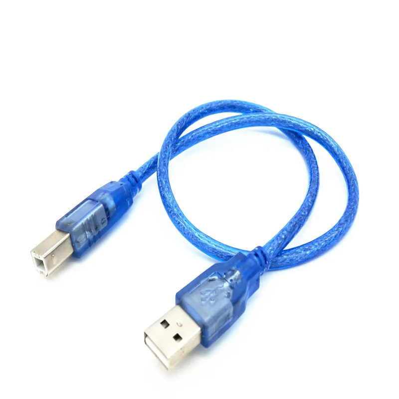

USB2.0 Extension Print Cable usb2.0A Male to B Male Digital cables for Scanner Printer HDD High Speed Transparent Blue
