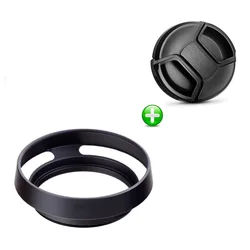 Universal Metal Vented Lens Hood with Cap - Screw - in Lente Protector - 58mm