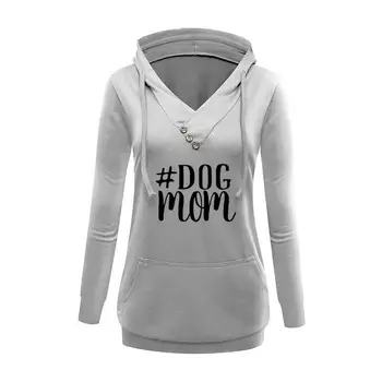 

2018 New Fashion Dog Mom Sweatshirt Femmes Kawaii Hoodies Girls Cotton Corduroy Comfortable Thick Sweet Kawaii Harajuku