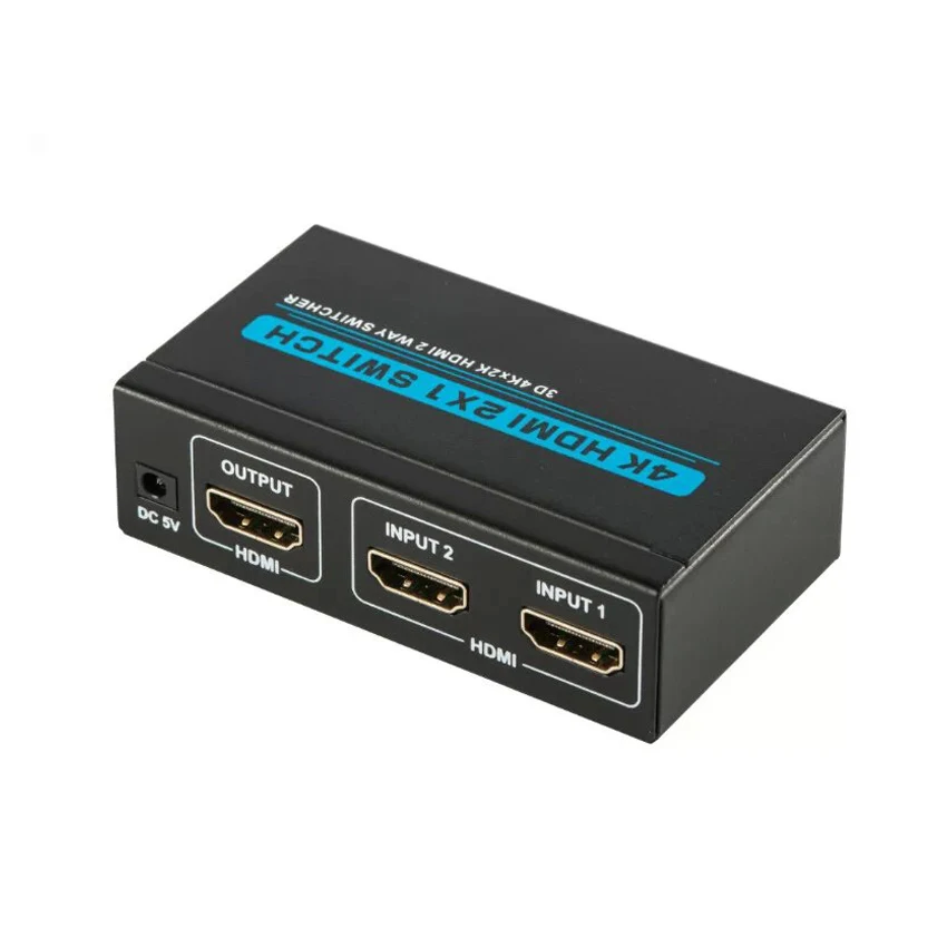 New 2 Port HDMI switch 2x1 switcher Selector Support audio HDMI 1.4 3D