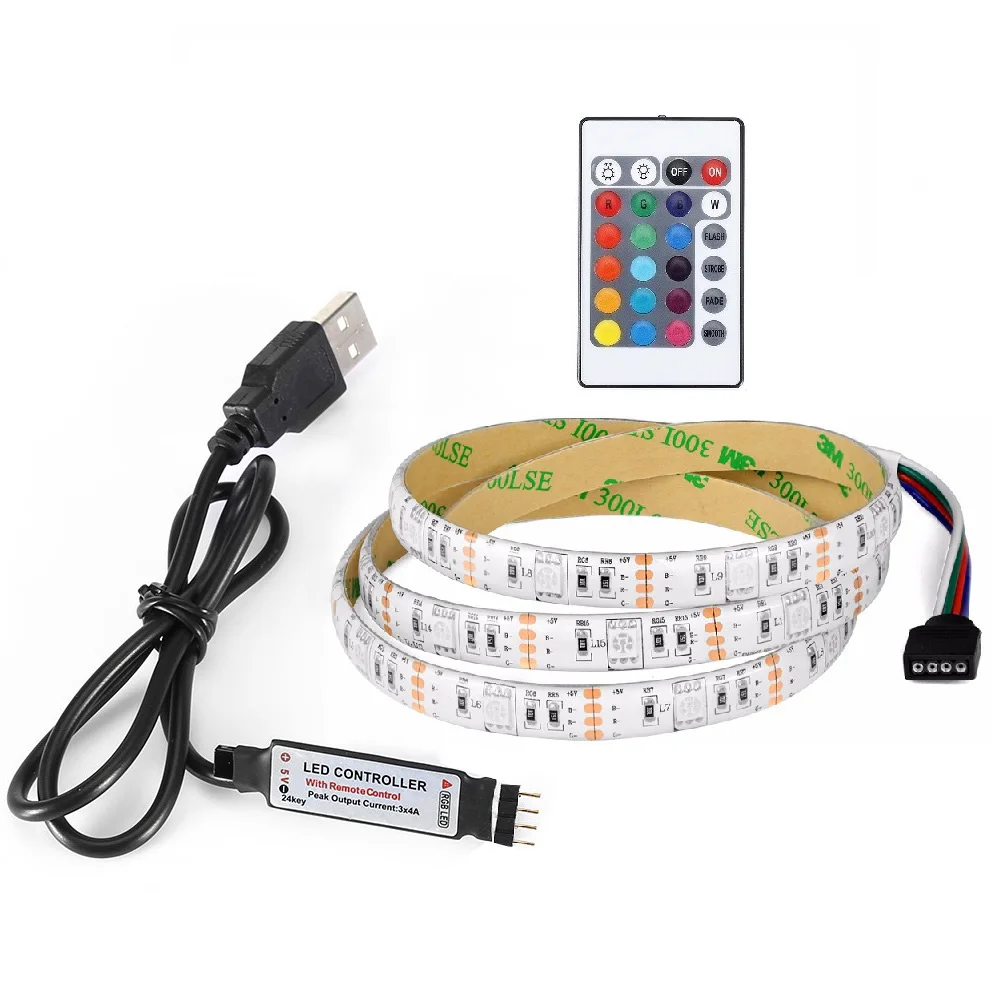 

DC5V USB Power Supply RGB LED Strip light lamp 5050SMD Light For TV Backgrou Background Lighting Not Waterproof/Waterproof 1Pcs