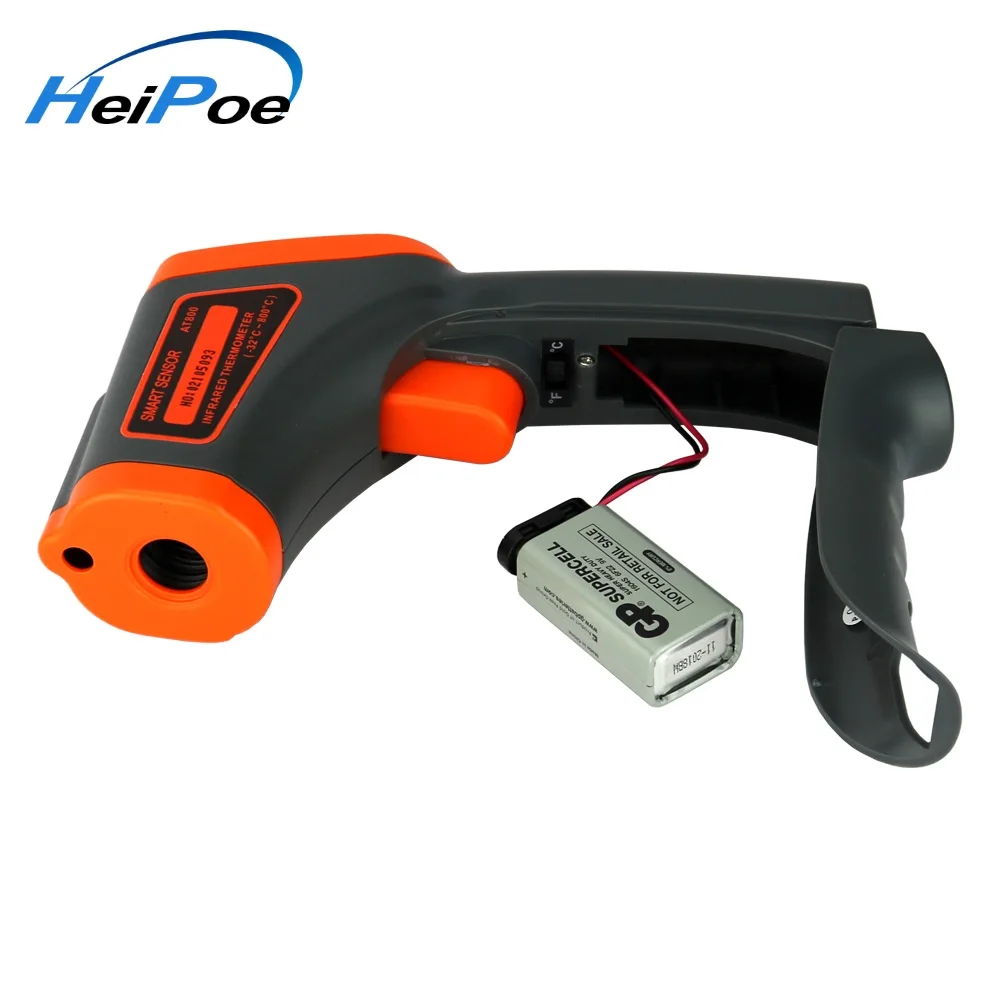 AT800 Digital Infrared Thermometer -32~800 C Non-Contact laser IR Temperature Gun Pyrometer Aquarium Emissivity Adjustable