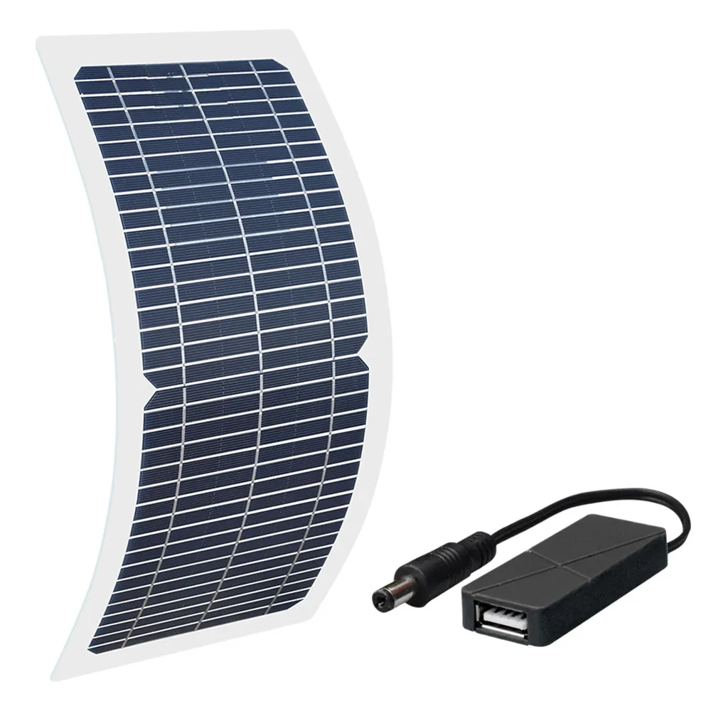 Xinpugaung 10 Вт Гибкая Портативная панели солнечных батарей солнечная батарея панель 5 В 12 В зарядное устройство дома открытый Powerbank USB Выход для Автомобильного телефона Кемпинг - Цвет: solar panel DC USB