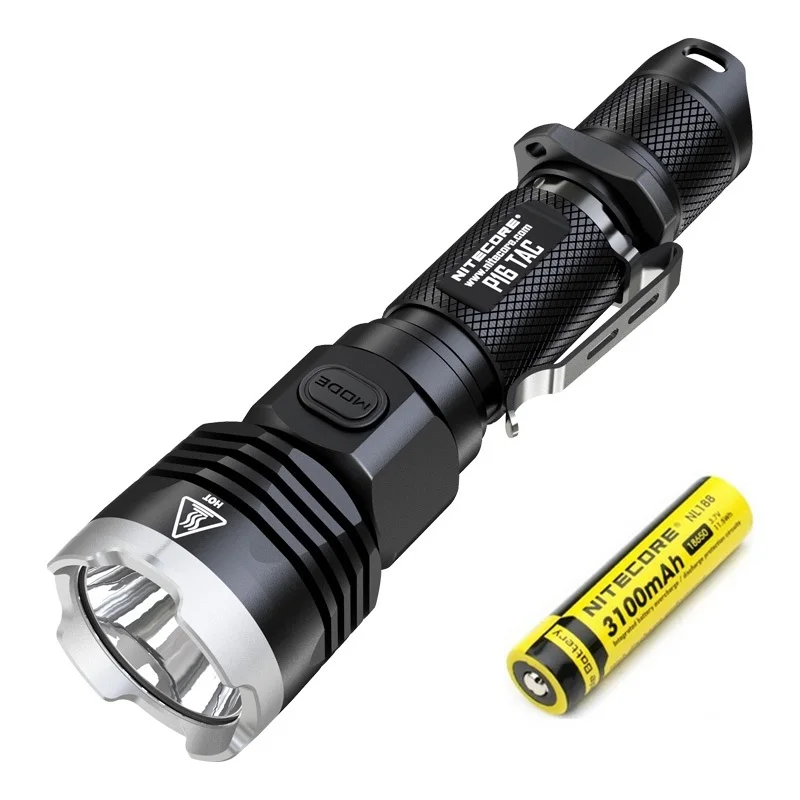 Светодиодный тактический фонарик Nitecore P16 TAC CREE XM L2 U3 1000 люмен с аккумулятором 3100