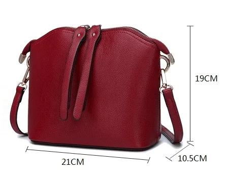MJ Bag Ladies Genuine Leather Messenger Bag Female Real Leather Cowhide Shell Bags Womens Crossbody Shoulder Bags Solid Small (9)