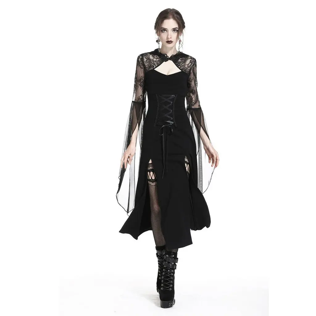Darkinlove женское длинное готическое платье с разрезами DW244