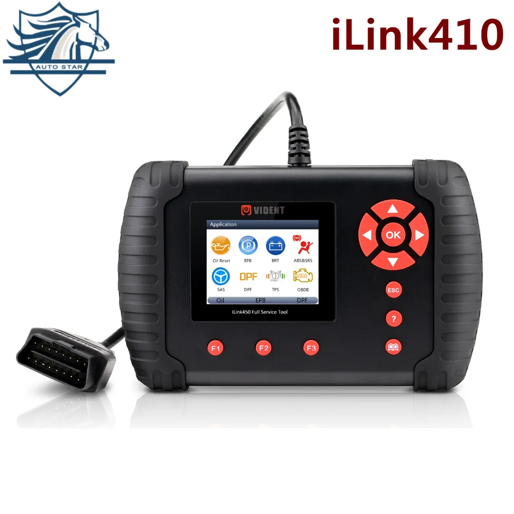 

VIDENT iLink410 ABS SRS OBDII Diagnostic Tool,ABS Air Bag Code Read/Clear EPB Reset SAS Calibration Warning Better than NT414