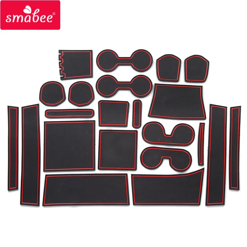 

smabee Gate slot pad For Mitsubishi DELICA D:5 d5 Interior Door Pad/Cup Non-slip mats 22pcs RED BLACK WHITE