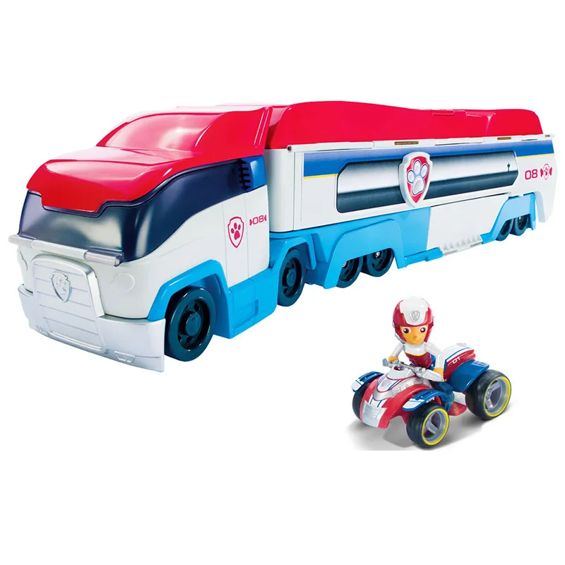 

New Small-Scale Paw Patrol Patroller Bus Music Dog Rescue Base Set Vehicle Toy Anime Action Figure Model Kids Birthday Best Gift