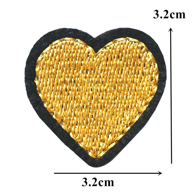 Heart Shaped Iron on Patches Dark Blue Embroidered Sew on Love Applique  Patches 33 Pack 