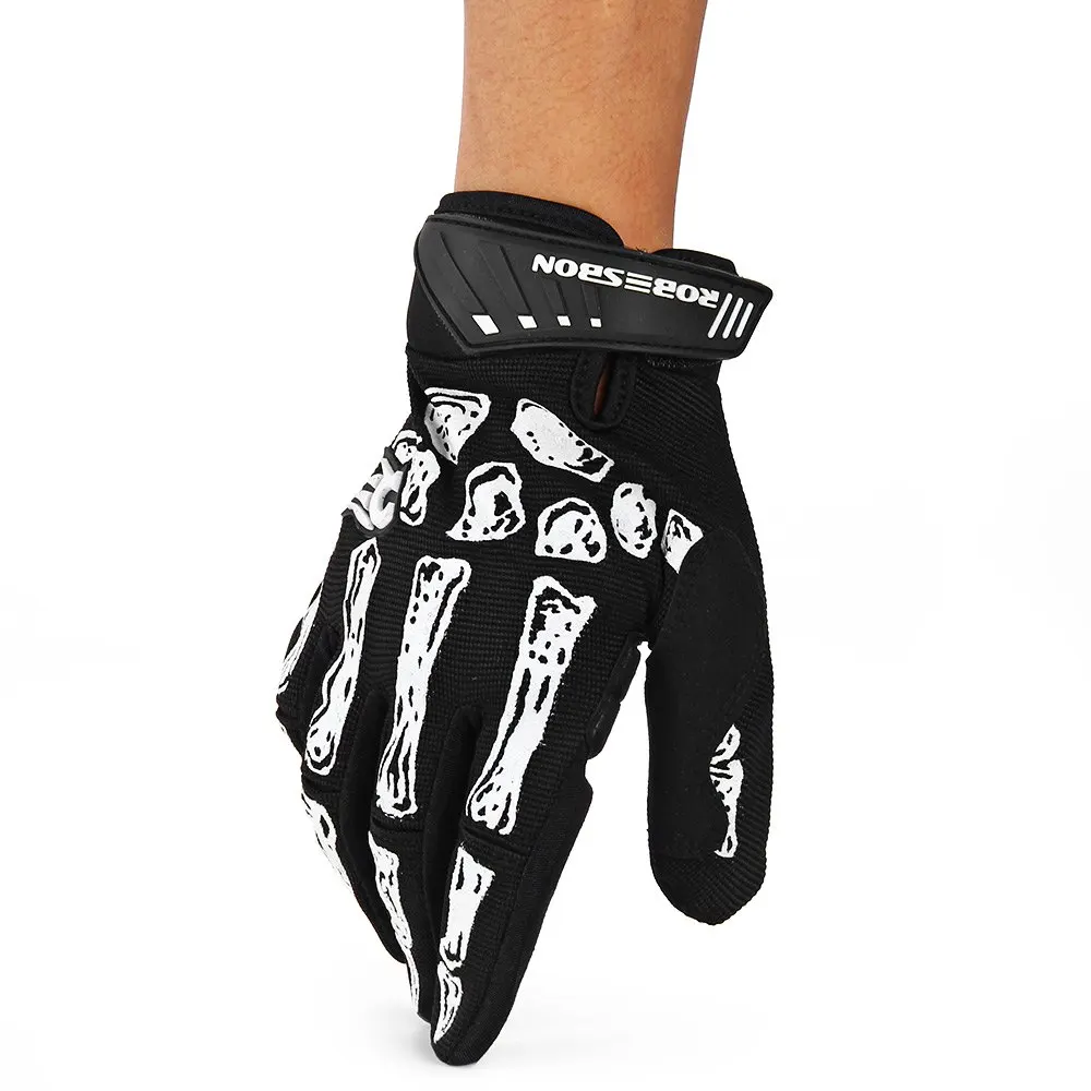 Robesbon 1 pair Skeleton Skull Bone Outdoor Cycling Gloves 3D Gel Pad
