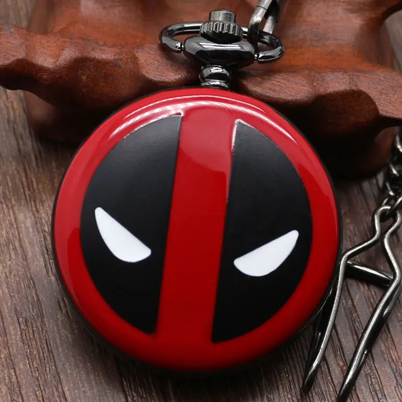 

2016 Fashion Bronze Cool Deadpool Animation Cartoon Antique Quartz Pocket Watch Best Gift For Men And Boys