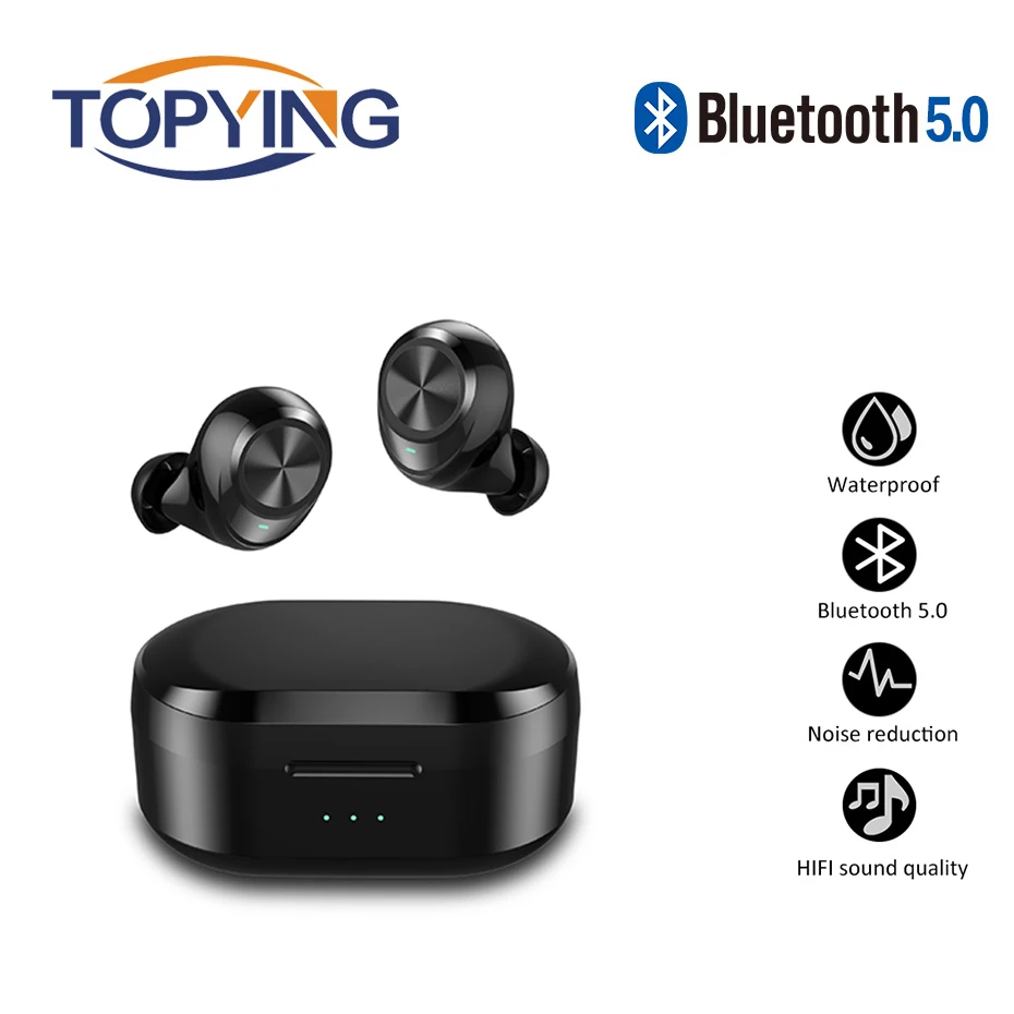 

5.0 TWS True Wireless In-ear Earphone Sports Stereo Waterproof HiFi Mini Earbuds 10M Obstacle-free Connection For Xiaomi iPhone