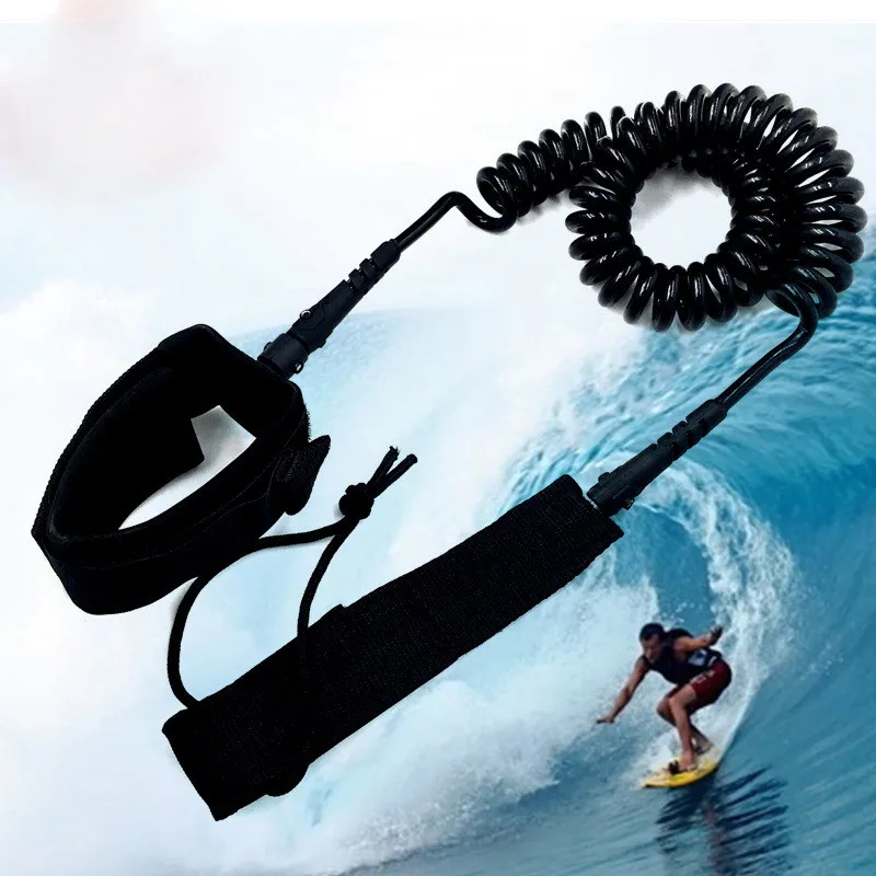 Surfing Ankle Leash Surfboard Coiled Double Swivels Stand 7MM Portable