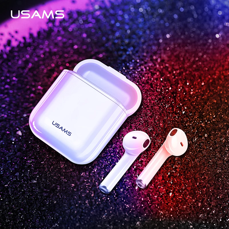 USAMS Bluetooth наушники для iPhone Xiaomi TWS мини беспроводные гарнитура с зарядной