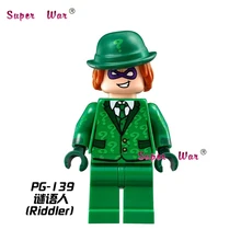 Одиночная супергерой Марвел Мстители Риддлер, Бэтмен строительные блоки наборы Модель Кирпичи игрушки для детей