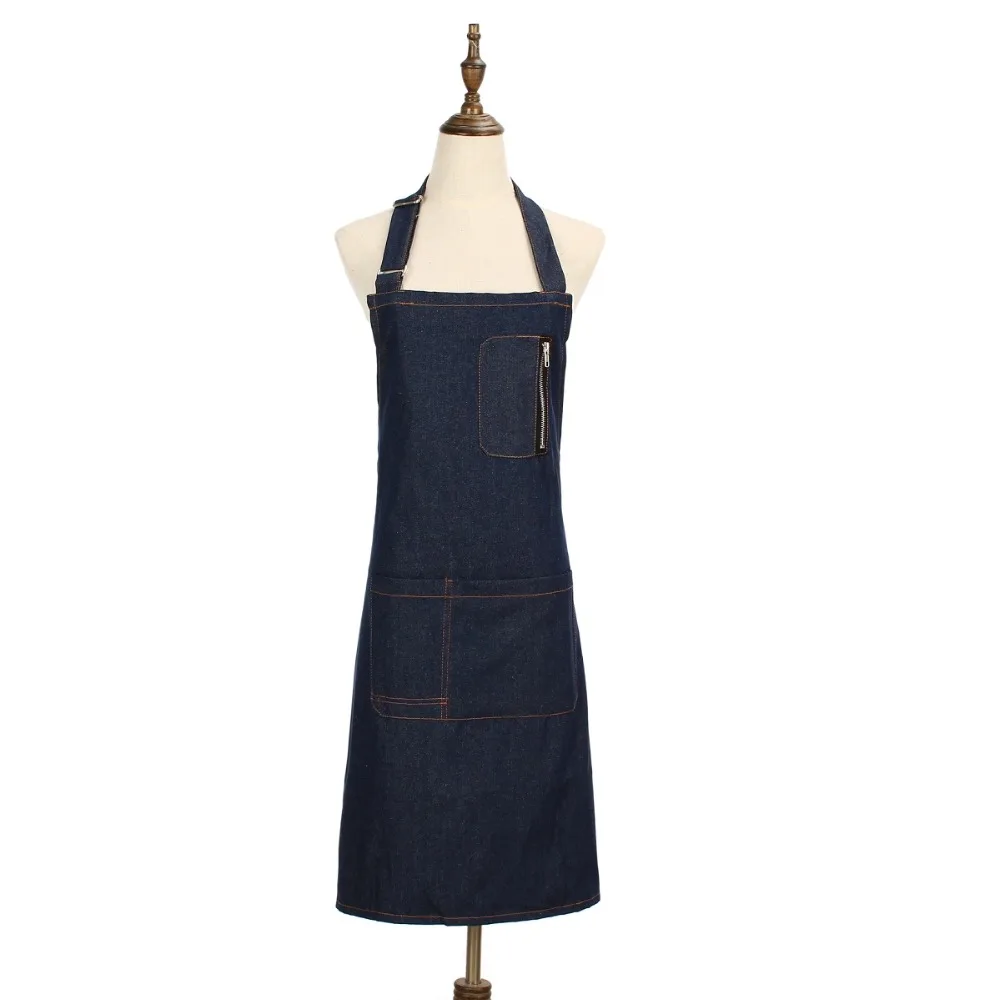 fashion cotton denim apron kitchen cooking aprons for woman unisex Chef