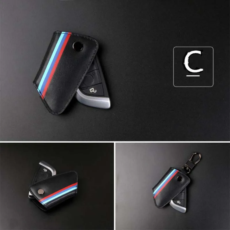Новейшие кожаные ключ чехол для BMW e70 e71 e90 f10 f34 f30 x1 x3 x4 x5 x6 в возрасте 1, 2, 3, 4, 5, 6, 7, серия высокое качество Автомобильный ключ крышка корпуса - Название цвета: styleC