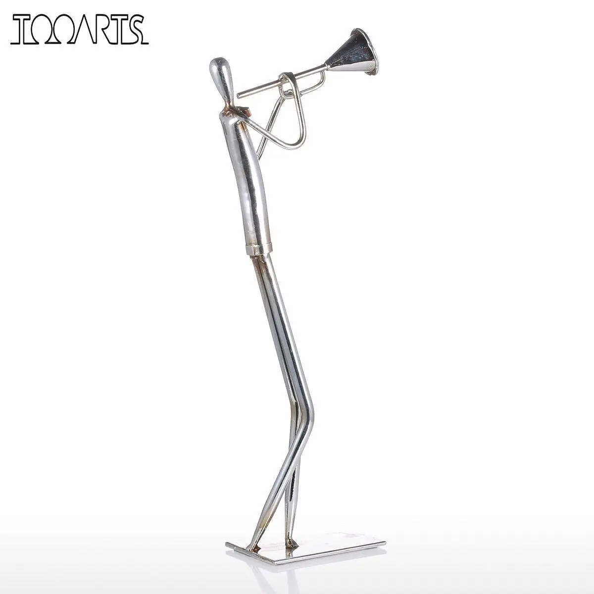 

Tooarts Metal Sculpture Trumpet Iron Sculpture Abstract Sculpture Modern Sculpture Band Instrument Home Decoration Ornament Gift