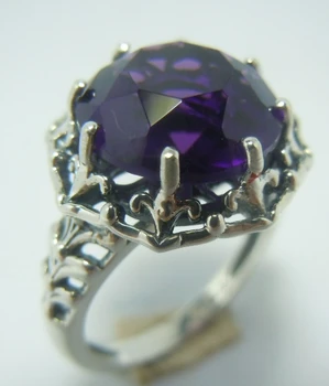 

South Korea beautiful delicate Purple plant pattern Style restoring ancient ways Temperament elegant ring ring