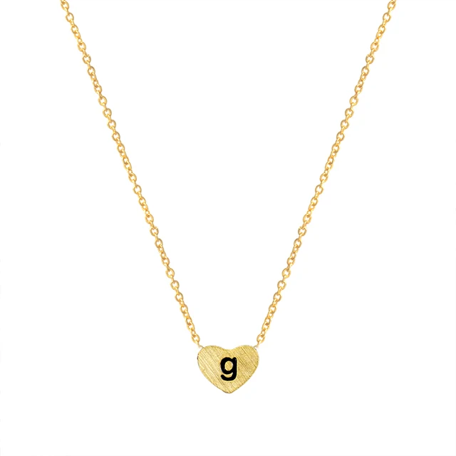 stainless steel lowercase letter necklaces women tiny jewelry gold letter necklaces