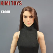 Custom 1/6 Scale Head Sculpt For Hot Toys Body KT005 Brown Long Hair for 12 Inch Phicen Figure beauty Sideshow TTL Doll Toys 1 6 scale kt005 female head sculpt long hair model toys for 12 inches women bodies figures