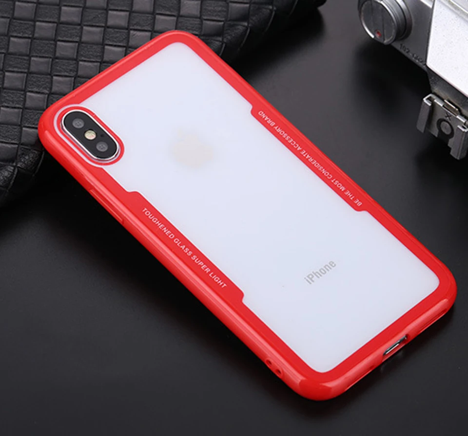 Tendway Phone case for iphone 78X Tempered Glass Case Cover Transparent Funda for iphone 56 Accessories (7)