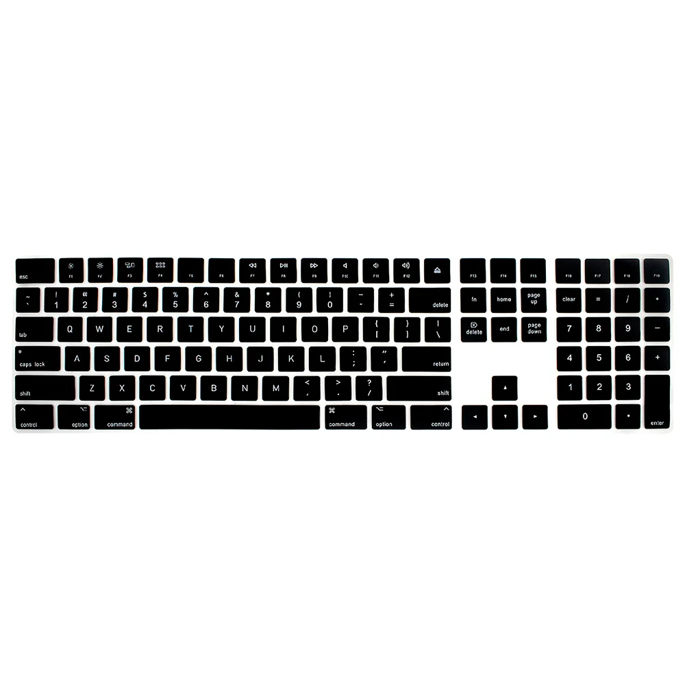 Силиконовый защитный чехол для клавиатуры Apple Magic Keyboard с цифровой клавиатурой Модель A1843 - Цвет: Black