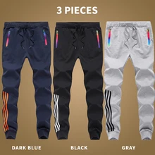 3 шт., Осенние штаны в стиле хип-хоп, мужские спортивные штаны, Хлопковые Штаны для бодибилдинга, бегунов, полосатые брюки, мужская спортивная одежда, 4XL 5XL, Pantalon Homme