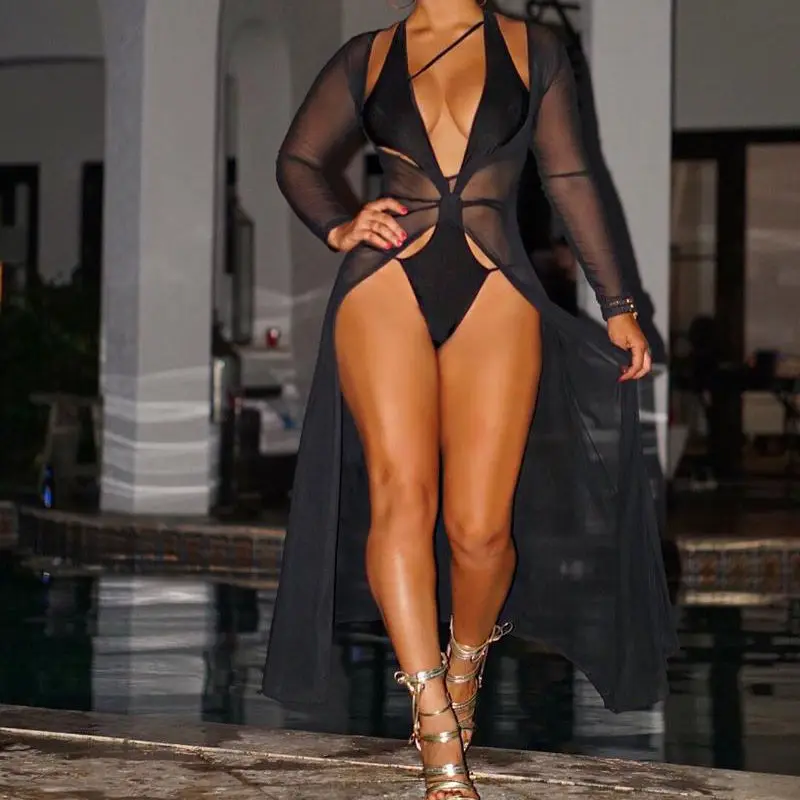 

2017 Sexy Women Beach Cover Up Bikini Swimsuit Swimwear Bathing Suit Robe De Plage Beach Wear Solid Cardigan Dress Cover Up