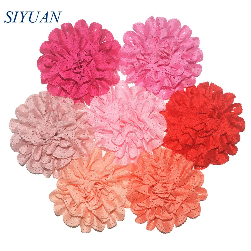 

Wholesale 100Pcs/lot Wave Hollow Out girl Head Flower Girl's Hair Accessories Headdress Fabric Cloth Flower Free Shipping TH03