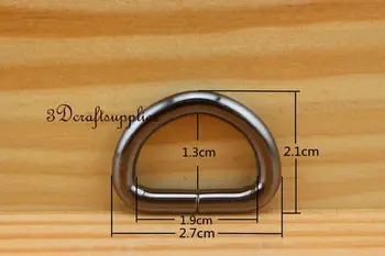 

d ring d-rings purse ring Webbing Strapping metal gunmetal 3/4 inch 14 pcs U179