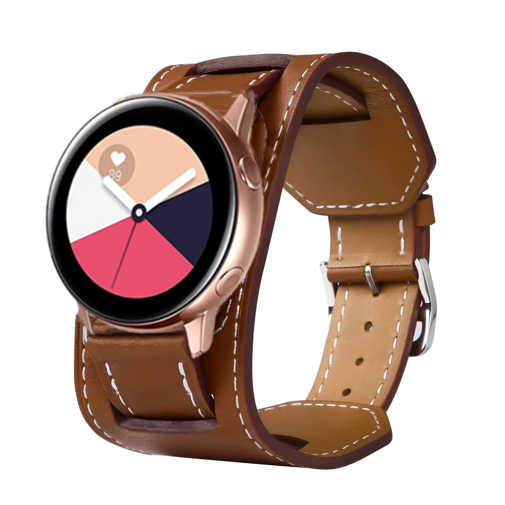 20 мм 22 ремешок для часов Samsuang Gear S3 s2 sport Galaxy Watch Active 42 46 кожаный huami amazfit bip huawei gt