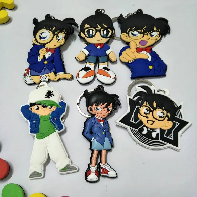6cm Detective Conan Anime Key Chain Pvc Figure Keyring Cute Toys