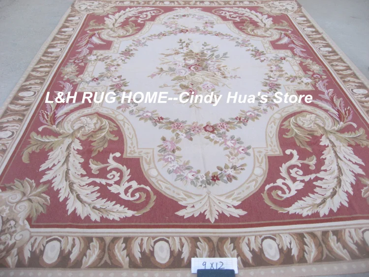 Free shipping 9'x12' Aubusson rugs woolen carpets woven big medallion | Дом и сад