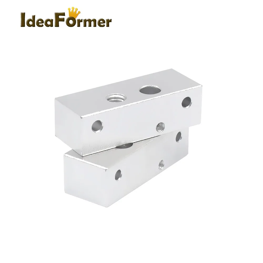 MK8 واحد رئيس الألومنيوم كتلة ثابتة ل 3D طابعة الطارد 3D طابعة أجزاء