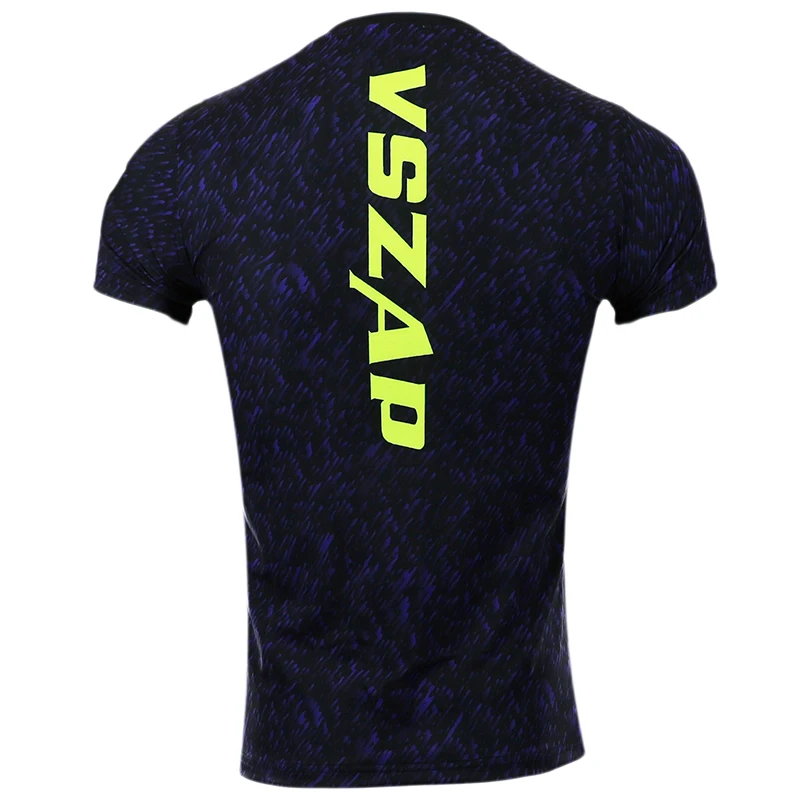 Новые поступления vszap футболка Фитнес одежда короткие-Футболка с рукавами ММА полиэстер высокая эластичность Муай Тай рубашка для мужчин