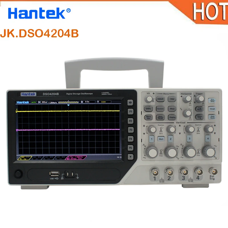 

Hantek DSO4204B Official USB Oscilloscopes Digital 4Channels 200Mhz 1GS/s Sample Rate PC LDC Display Electric Osciloscopio
