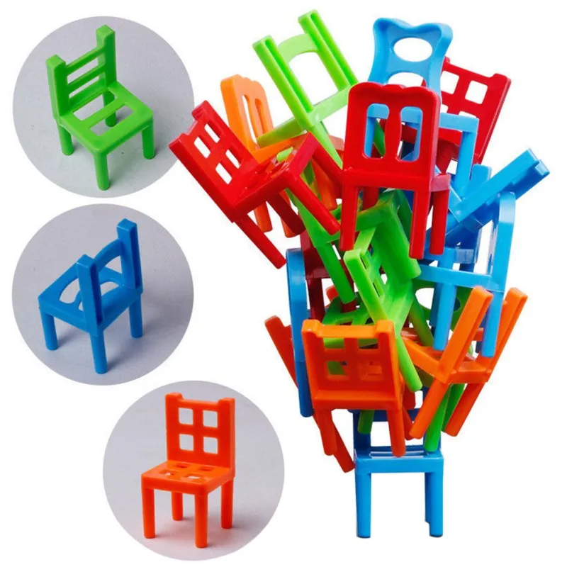 

18pcs/set Board Game Balance Chairs Adult Kids Stacking Game Parent-child DIY Interactive Toy