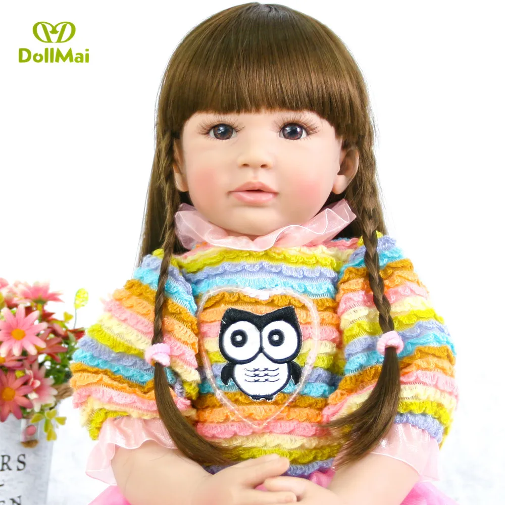 

60cm Silicone Reborn Baby Doll Toys 24inch Vinyl Princess Toddler Girl bebe Doll High Quality doll gift for child boneca reborn
