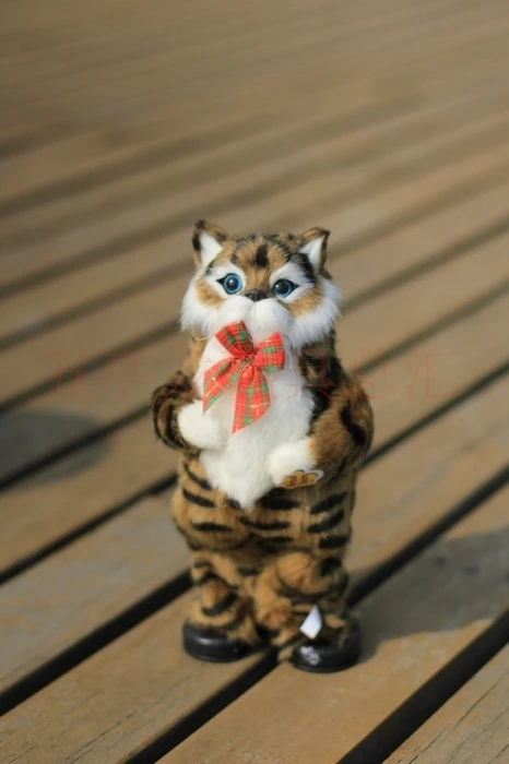 new simulation cat toy Electric cat toy singing and dancing khaki cat doll gift about 30cm 0538