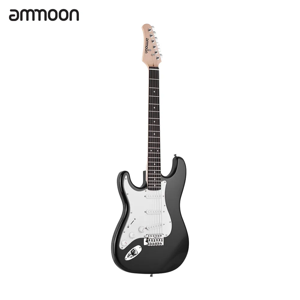 

ammoon Electric Guitar Solid Wood material 21 Frets 6 String with Speaker Pitch Pipe Guitar Bag Strap Picks Left Hand