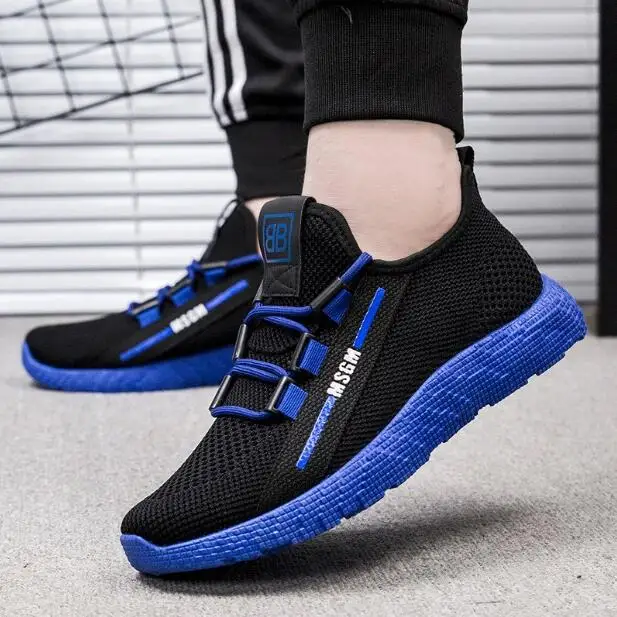 

2019 Autumn Men Sneakers Fashion Wild Breathable Casual Shoes Men White Mesh Lightweight Lace-up Flats Men Spring Sneakers T7622