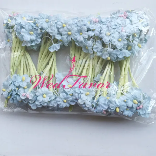 60 шт 1,5 см ручной работы шелковая ткань мини цветок Искусственные цветы babybreak, коробка для конфет гирлянда Скрапбукинг свадебные декоративные - Цвет: Blue