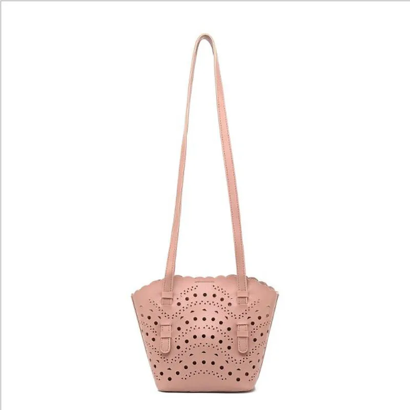 

Female New Autumn Big Chain Bucket Bag Striped Single Shoulder Oblique Women Solid Hasp Soft Open Pocket Versatile Handbags