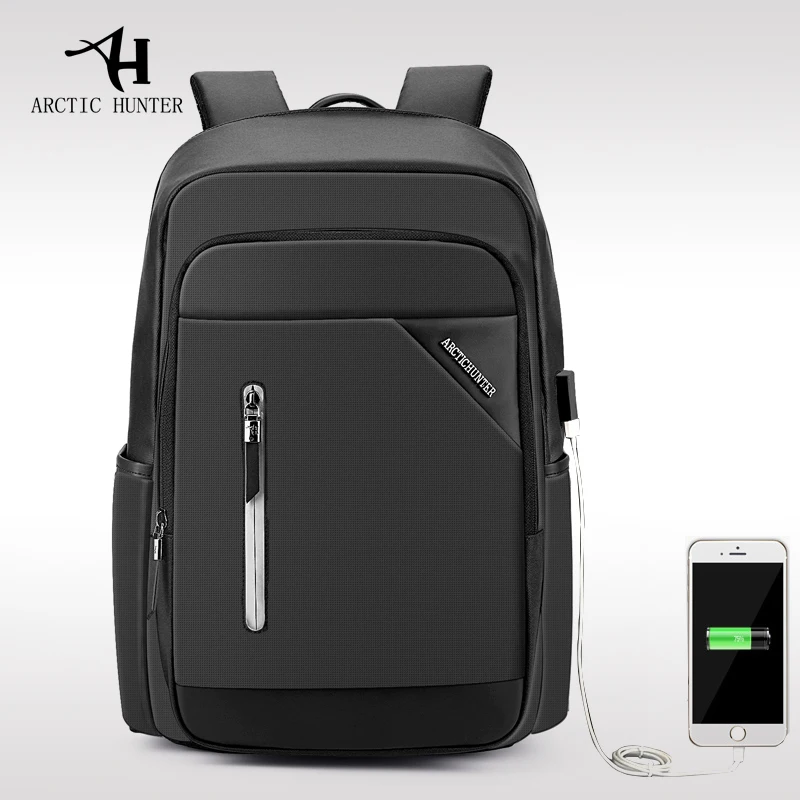

ARCTIC HUNTER Brand Backpack Men Casual Computer Zipper Laptop Backpack Computer Backpacks External Waterproof Bags for Men USB